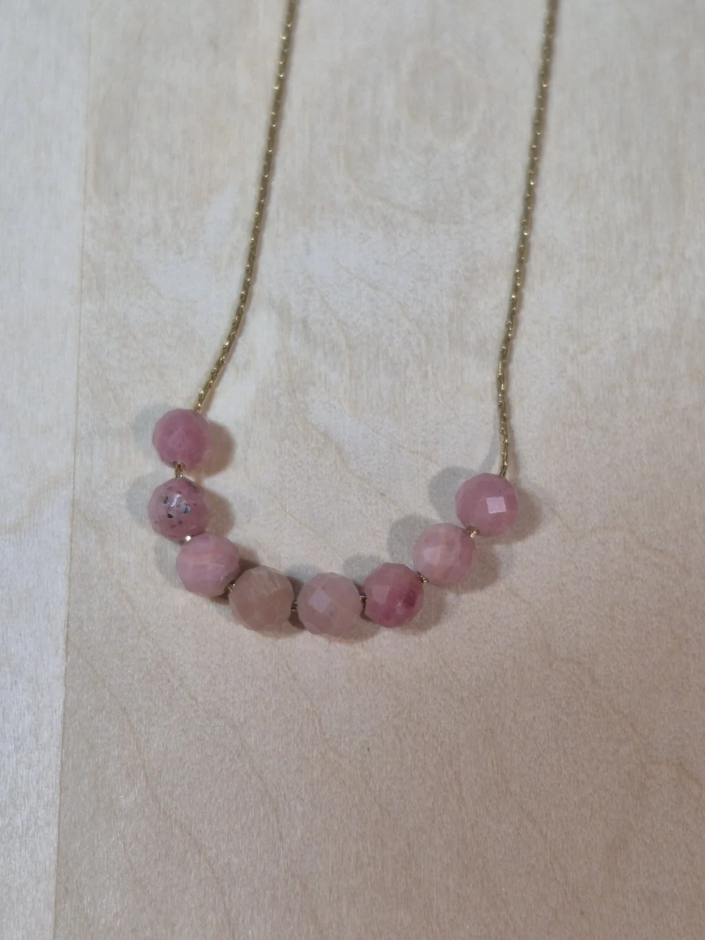 🩷💛NEW🩷💛 PRETTY!! Stsinless Steel Natural Stone Faceted RODOCROSITE Necklace